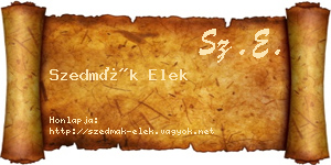 Szedmák Elek névjegykártya