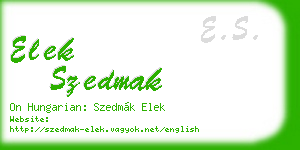 elek szedmak business card